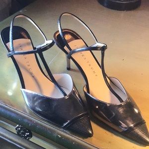 Ivanka Trump pewter multi leather Heels.